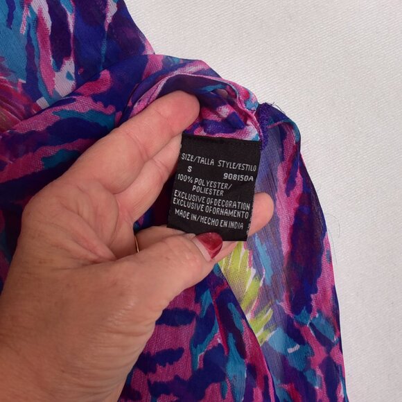 NINETY Women's Multi-Color Sheer Swim Coverup Size Small - Picture 3 of 5